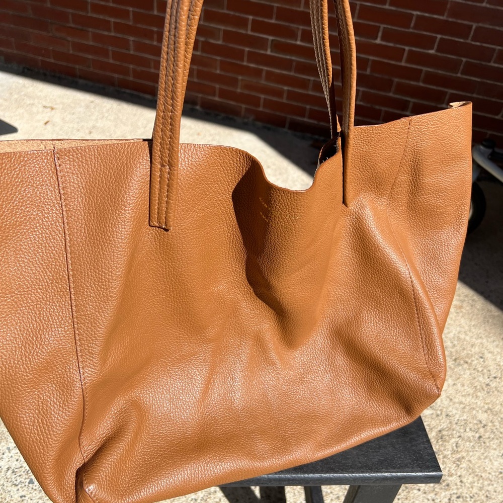 Kurt Geiger cognac slouchy Italian leather tote